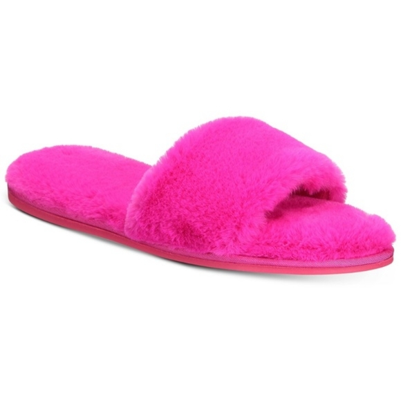 Nine West Fushia Fluffy Fur Slippers NWT - Picture 2 of 14